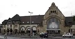 Worms Central Station, the beginning of the Nibelung Railway (street side)