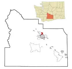Location of Selah, Washington