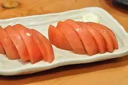 Tomato marinated in dashi