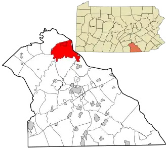 Location in York County and the state of Pennsylvania.