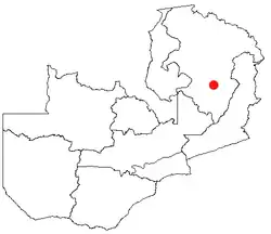 Location of Mpika in Zambia