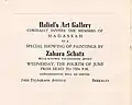Zahara Schatz exhibit 1949 promotional card
