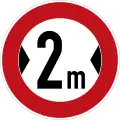Sign 264-2 Width limit (including wing mirrors)