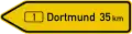 Sign 415-10 Signpost at junction leading onto a minor road