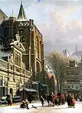 Grote Markt, Zwolle by Cornelis Springer, 1862