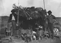 [Aboriginal people] and wurlie near Alice Springs (Mparntwe), c. 1930s.