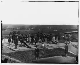 Gun crews of Company H, 3rd Massachusetts Heavy Artillery at Fort Lincoln
