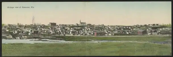 Birdseye view of Kewuanee, from a postcard circa 1909