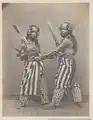 Baris demang dancers in Singaraja (1865–1866); photo by Isidore van Kinsbergen